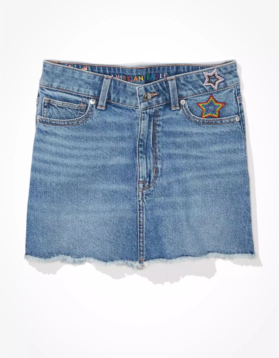 Jupes American Eagle AE Pride '90s High-Waisted Denim Mini Lavage Femme | AUY-97978341